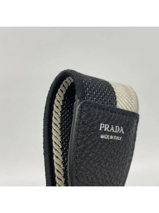 Prada Shoulder Bag Leather Black Silver - Picture 9 of 10